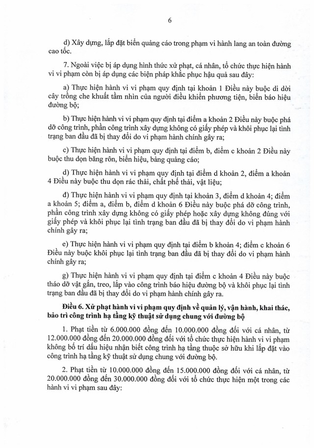 TOÀN VĂN: Nghị định số 336/2025/NĐ-CP quy định xử phạt vi phạm hành chính trong hoạt động đường bộ- Ảnh 7.