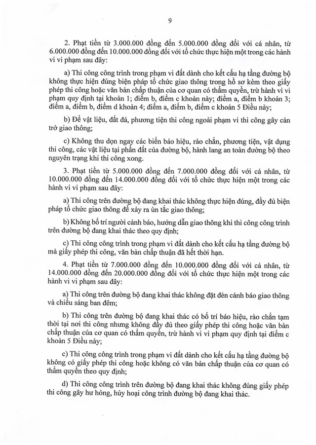 TOÀN VĂN: Nghị định số 336/2025/NĐ-CP quy định xử phạt vi phạm hành chính trong hoạt động đường bộ- Ảnh 10.