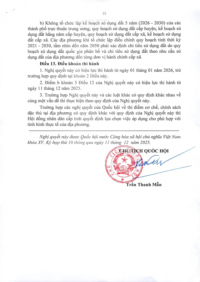TOÀN VĂN: Nghị quyết 254/2025/QH15 quy định một số cơ chế, chính sách tháo gỡ khó khăn, vướng mắc trong tổ chức thi hành Luật Đất đai- Ảnh 15.