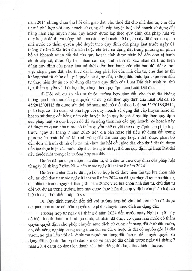 TOÀN VĂN: Nghị quyết 254/2025/QH15 quy định một số cơ chế, chính sách tháo gỡ khó khăn, vướng mắc trong tổ chức thi hành Luật Đất đai- Ảnh 7.