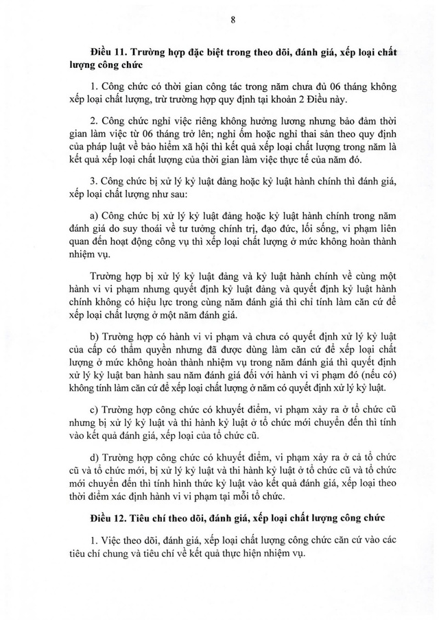 TOÀN VĂN: Nghị định 335/2025/NĐ-CP về đánh giá, xếp loại chất lượng cơ quan hành chính nhà nước và công chức- Ảnh 8.