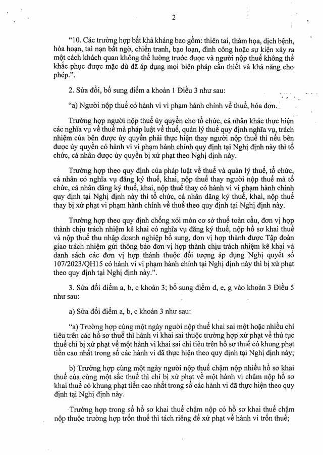 Nghị định số 310/2025/NĐ-CP sửa đổi, bổ sung quy định xử phạt vi phạm hành chính về thuế, hóa đơn- Ảnh 2. Nghị định số 310/2025/NĐ-CP sửa đổi, bổ sung quy định xử phạt vi phạm hành chính về thuế, hóa đơn- Ảnh 2.