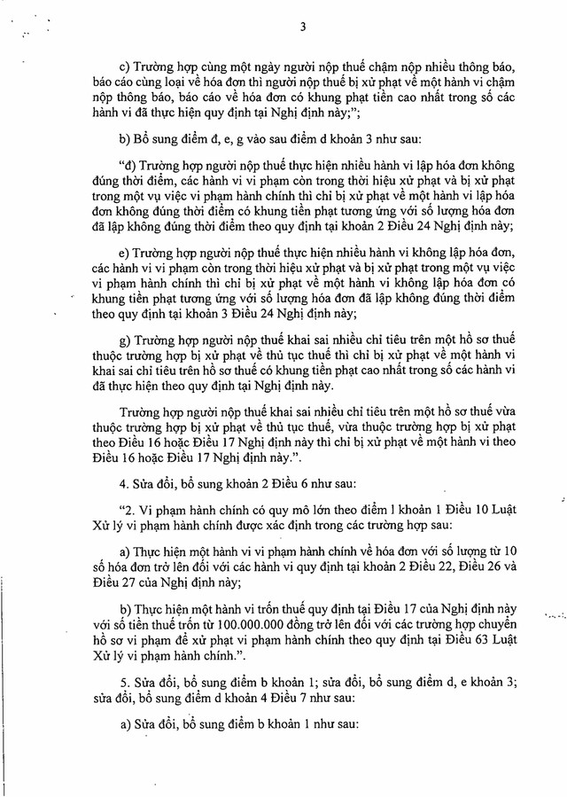 Nghị định số 310/2025/NĐ-CP sửa đổi, bổ sung quy định xử phạt vi phạm hành chính về thuế, hóa đơn- Ảnh 3. Nghị định số 310/2025/NĐ-CP sửa đổi, bổ sung quy định xử phạt vi phạm hành chính về thuế, hóa đơn- Ảnh 3.