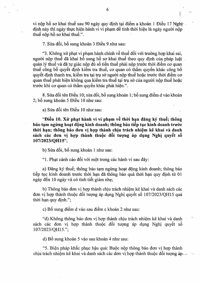 Nghị định số 310/2025/NĐ-CP sửa đổi, bổ sung quy định xử phạt vi phạm hành chính về thuế, hóa đơn- Ảnh 6. Nghị định số 310/2025/NĐ-CP sửa đổi, bổ sung quy định xử phạt vi phạm hành chính về thuế, hóa đơn- Ảnh 6.