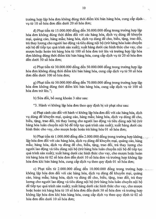Nghị định số 310/2025/NĐ-CP sửa đổi, bổ sung quy định xử phạt vi phạm hành chính về thuế, hóa đơn- Ảnh 10. Nghị định số 310/2025/NĐ-CP sửa đổi, bổ sung quy định xử phạt vi phạm hành chính về thuế, hóa đơn- Ảnh 10.