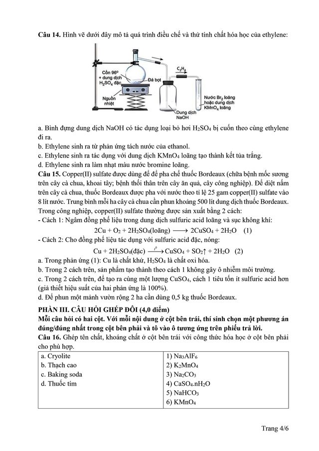 Đề minh họa môn Hóa Học kỳ thi độc lập tuyển sinh của Trường ĐHSP Hà Nội 2 năm 2025- Ảnh 4.
