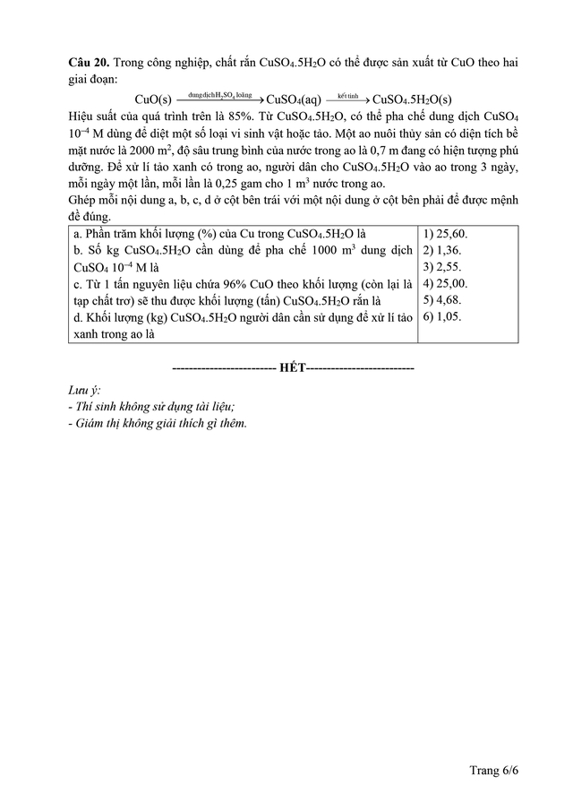 Đề minh họa môn Hóa Học kỳ thi độc lập tuyển sinh của Trường ĐHSP Hà Nội 2 năm 2025- Ảnh 6.