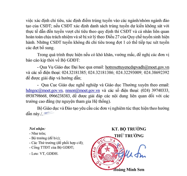 Công văn 2457/BGDĐT-GDĐH hướng dẫn tuyển sinh đại học, cao đẳng năm 2025- Ảnh 10. Công văn 2457/BGDĐT-GDĐH hướng dẫn tuyển sinh đại học, cao đẳng năm 2025- Ảnh 10.