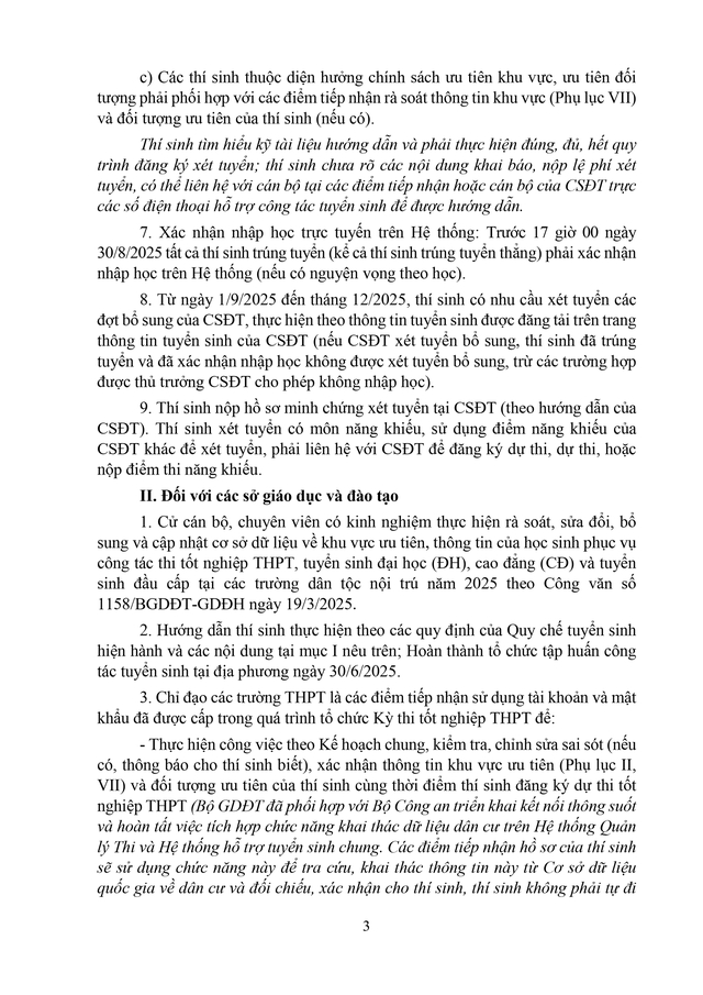 Công văn 2457/BGDĐT-GDĐH hướng dẫn tuyển sinh đại học, cao đẳng năm 2025- Ảnh 3. Công văn 2457/BGDĐT-GDĐH hướng dẫn tuyển sinh đại học, cao đẳng năm 2025- Ảnh 3.