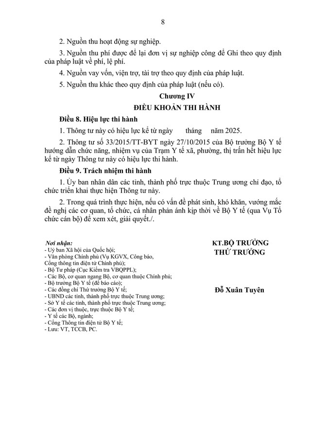 TOÀN VĂN dự thảo Thông tư hướng dẫn chức năng, nhiệm vụ của Trạm Y tế xã, phường (Trạm Y tế xã)- Ảnh 8. TOÀN VĂN dự thảo Thông tư hướng dẫn chức năng, nhiệm vụ của Trạm Y tế xã, phường (Trạm Y tế xã)- Ảnh 8.