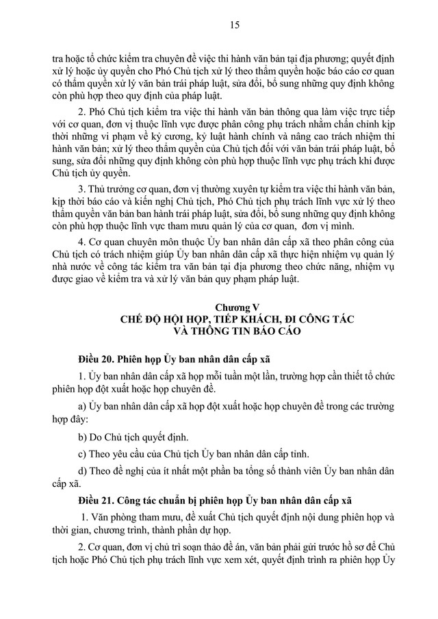 Hướng dẫn QUY CHẾ LÀM VIỆC mẫu của UBND cấp xã (mới)- Ảnh 15. Hướng dẫn QUY CHẾ LÀM VIỆC mẫu của UBND cấp xã (mới)- Ảnh 15.