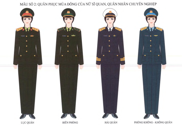 Quy định kiểu mẫu, màu sắc quân phục mùa đông, mùa hè của sĩ quan, quân nhân chuyên nghiệp- Ảnh 2.