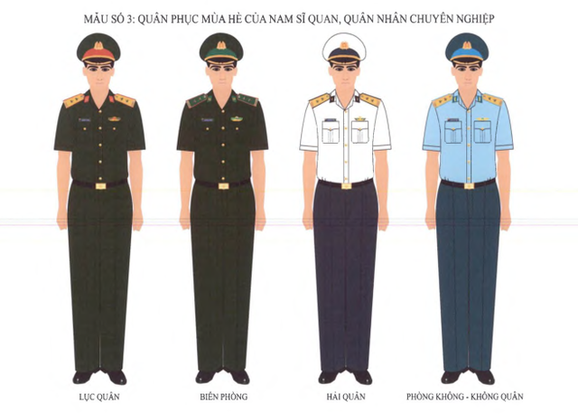 Quy định kiểu mẫu, màu sắc quân phục mùa đông, mùa hè của sĩ quan, quân nhân chuyên nghiệp- Ảnh 3.