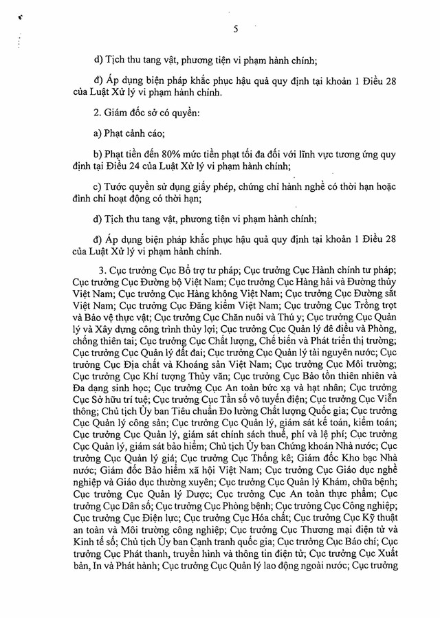 Nghị định 189/2025/NĐ-CP quy định chi tiết thẩm quyền xử phạt vi phạm hành chính- Ảnh 5. Nghị định 189/2025/NĐ-CP quy định chi tiết thẩm quyền xử phạt vi phạm hành chính- Ảnh 5.