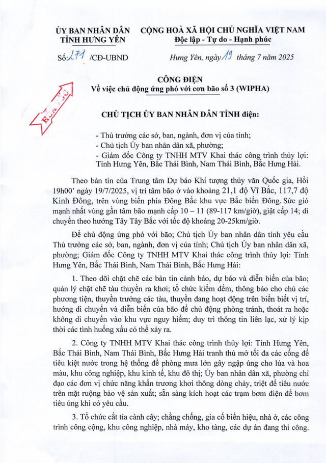CẬP NHẬT: Tin BÃO SỐ 3 - Cơn bão WIPHA và các chỉ đạo ứng phó- Ảnh 3.