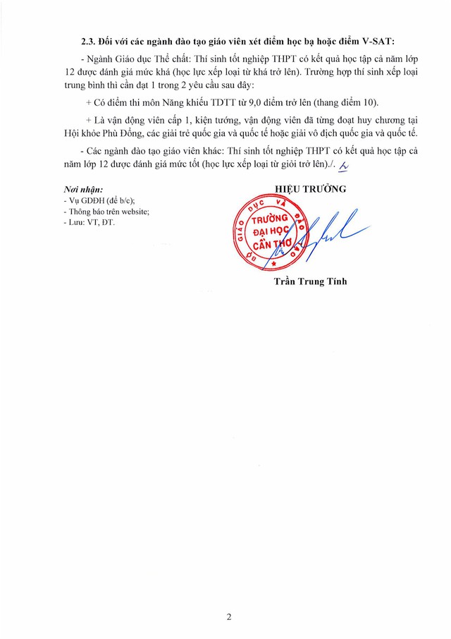 Điểm sàn Đại học Cần Thơ năm 2025- Ảnh 3. Điểm sàn Đại học Cần Thơ năm 2025- Ảnh 3.