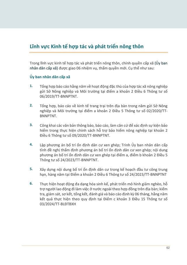 TOÀN VĂN: Sổ tay HƯỚNG DẪN thực hiện NHIỆM VỤ MỚI của CẤP XÃ - lĩnh vực NÔNG NGHIỆP và MÔI TRƯỜNG- Ảnh 62. TOÀN VĂN: Sổ tay HƯỚNG DẪN thực hiện NHIỆM VỤ MỚI của CẤP XÃ - lĩnh vực NÔNG NGHIỆP và MÔI TRƯỜNG- Ảnh 62.