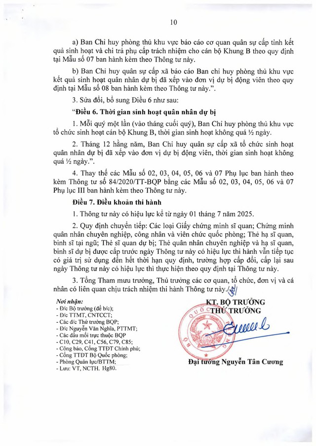Thông tư 65/2025/TT-BQP sửa đổi, bổ sung 5 thông tư về sĩ quan, quân nhân, công nhân, viên chức quốc phòng- Ảnh 11. Thông tư 65/2025/TT-BQP sửa đổi, bổ sung 5 thông tư về sĩ quan, quân nhân, công nhân, viên chức quốc phòng- Ảnh 11.