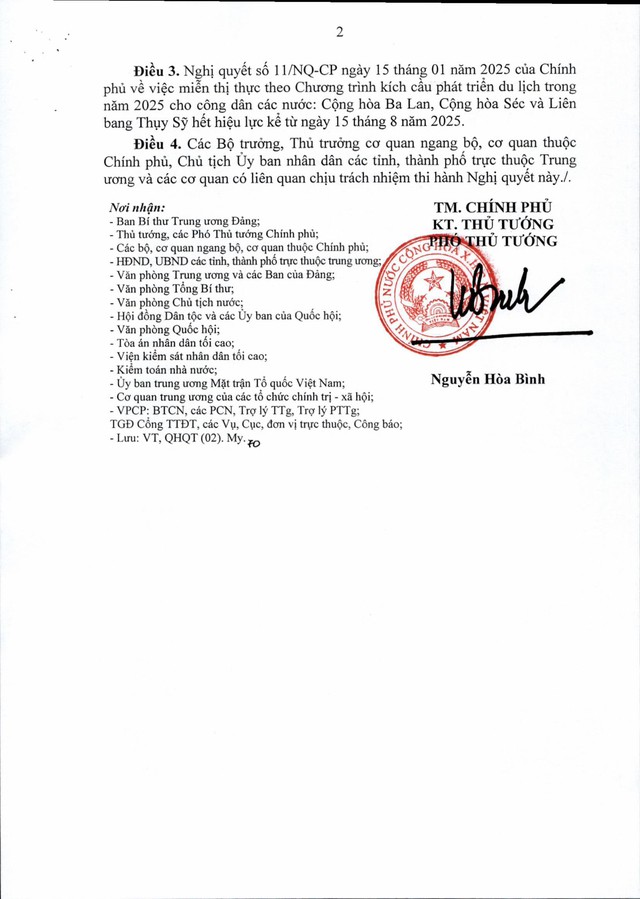 Nghị quyết 229/NQ-CP: Miễn thị thực theo Chương trình kích cầu phát triển du lịch cho công dân 12 nước- Ảnh 2.
