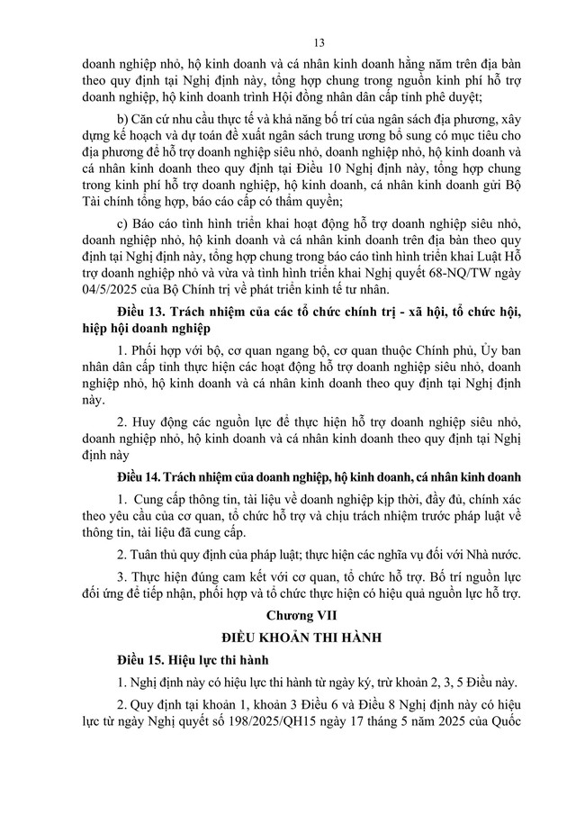 Dự thảo Nghị định hướng dẫn thi hành một số cơ chế, chính sách đặc biệt phát triển kinh tế tư nhân- Ảnh 15.