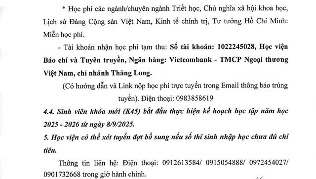 Điểm chuẩn Học viện Báo chí và Tuyên truyền năm 2025- Ảnh 8. Điểm chuẩn Học viện Báo chí và Tuyên truyền năm 2025- Ảnh 8.
