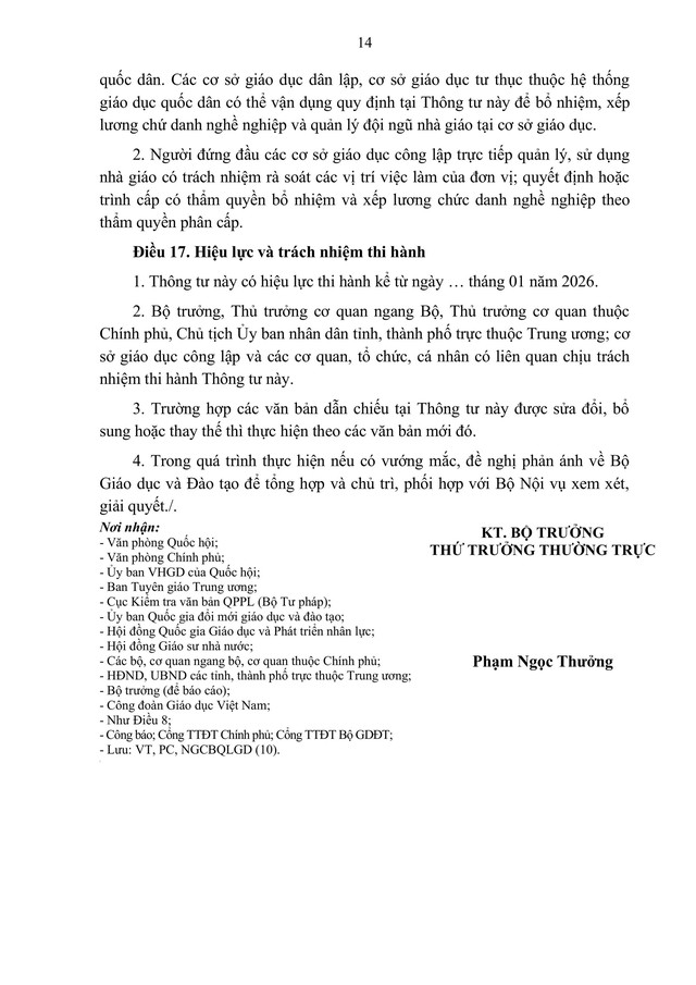 TOÀN VĂN: Dự thảo Thông tư quy định mã số, bổ nhiệm và xếp lương đối với nhà giáo- Ảnh 14.