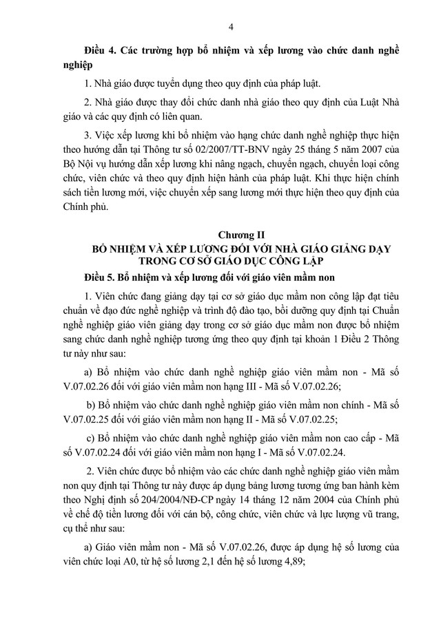 TOÀN VĂN: Dự thảo Thông tư quy định mã số, bổ nhiệm và xếp lương đối với nhà giáo- Ảnh 4.