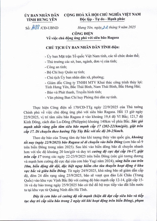 Tin BÃO SỐ 9 - BÃO RAGASA và các CHỈ ĐẠO ỨNG PHÓ- Ảnh 2.
