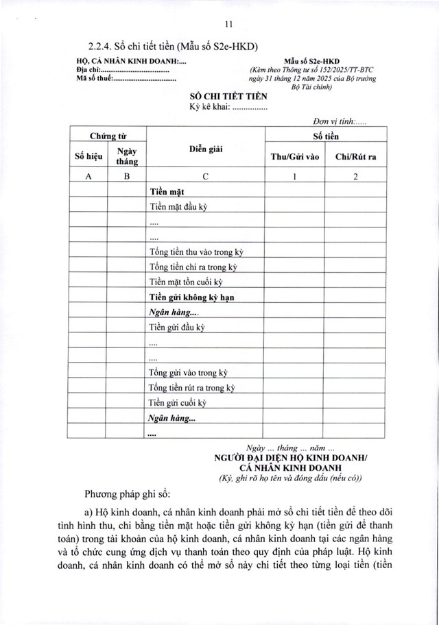 TOÀN VĂN: Thông tư 152/2025/TT-BTС hướng dẫn kế toán cho các hộ kinh doanh, cá nhân kinh doanh- Ảnh 12.