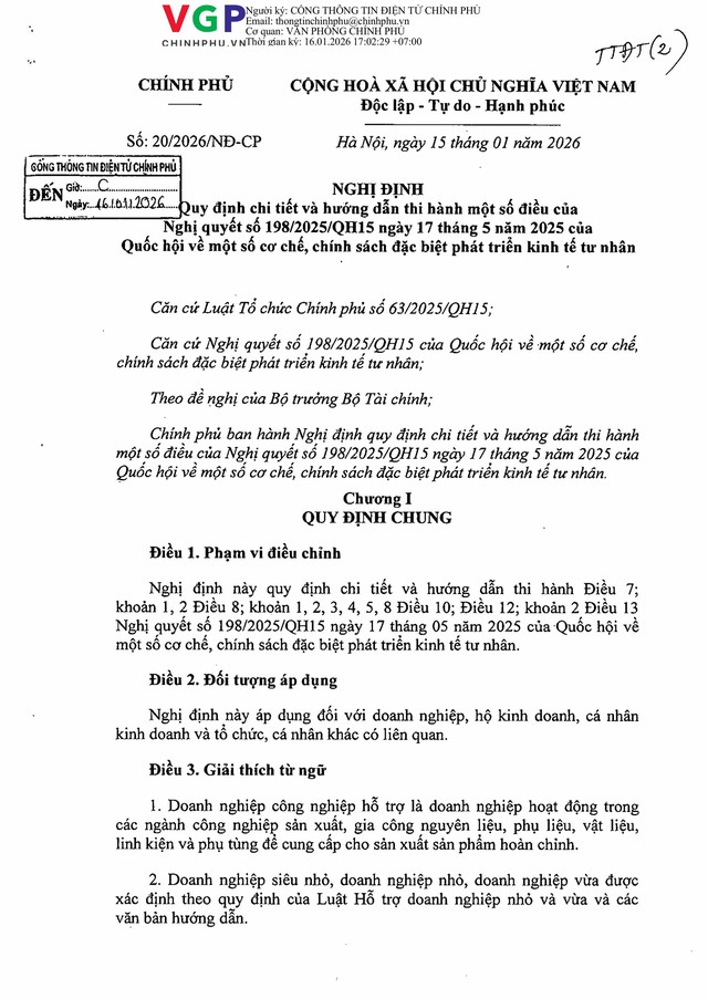 Nghị định số 20/2026/NĐ-CP về cơ chế, chính sách đặc biệt phát triển kinh tế tư nhân- Ảnh 3.