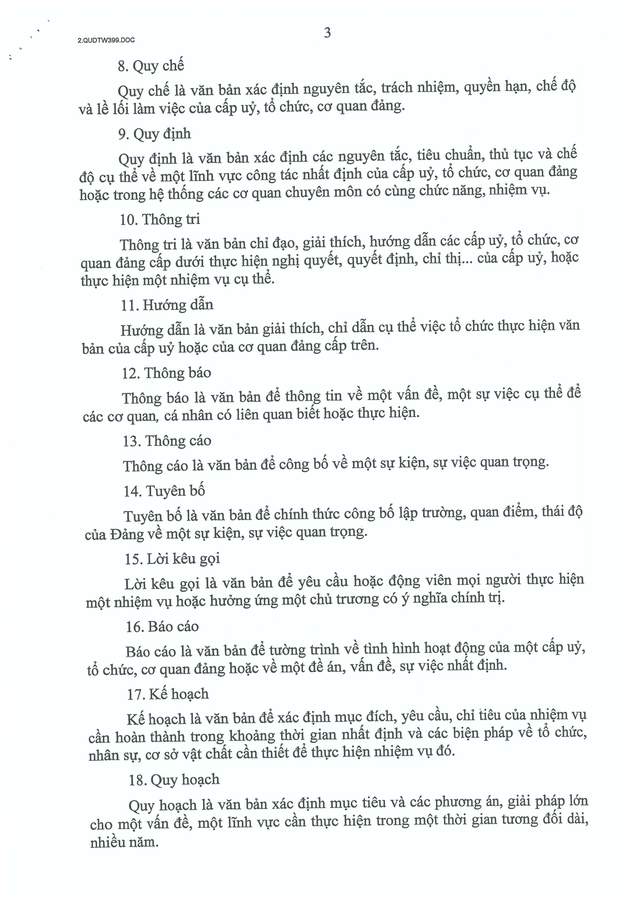 Quy định số 399-QĐ/TW của Ban Bí thư về thể loại, thẩm quyền ban hành và thể thức văn bản của Đảng- Ảnh 4.
