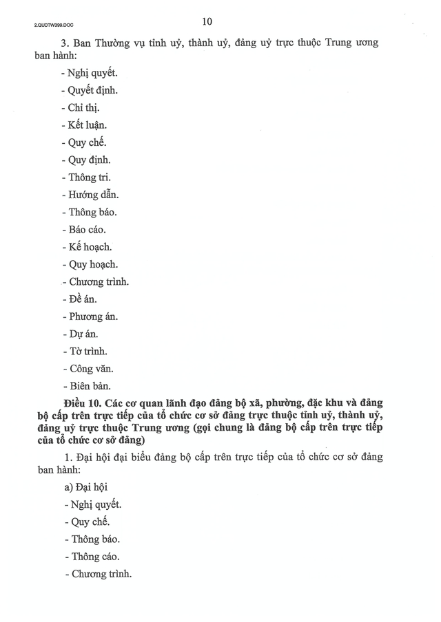 Quy định số 399-QĐ/TW của Ban Bí thư về thể loại, thẩm quyền ban hành và thể thức văn bản của Đảng- Ảnh 11.
