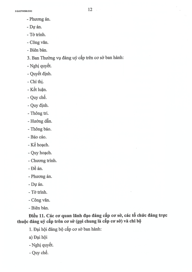 Quy định số 399-QĐ/TW của Ban Bí thư về thể loại, thẩm quyền ban hành và thể thức văn bản của Đảng- Ảnh 13.