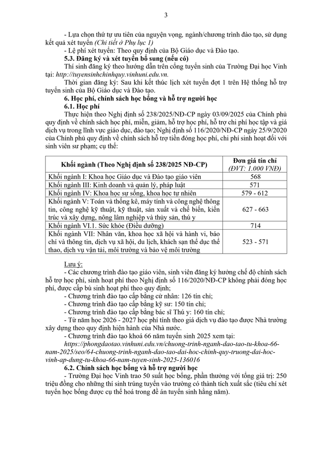 Trường Đại học Vinh thông báo tuyển sinh 2026 hệ đại học chính quy- Ảnh 3.
