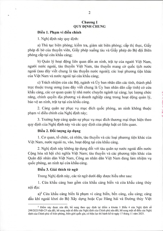 Văn bản hợp nhất số 16/VBHN-BQP: Nghị định quy định quản lý, bảo vệ an ninh, trật tự tại cửa khẩu cảng- Ảnh 2.