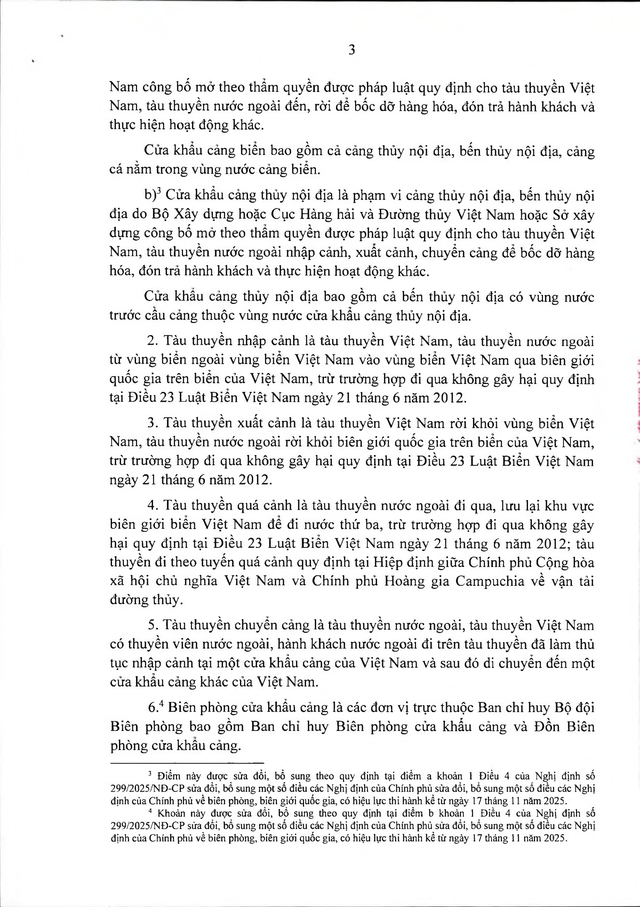 Văn bản hợp nhất số 16/VBHN-BQP: Nghị định quy định quản lý, bảo vệ an ninh, trật tự tại cửa khẩu cảng- Ảnh 3.