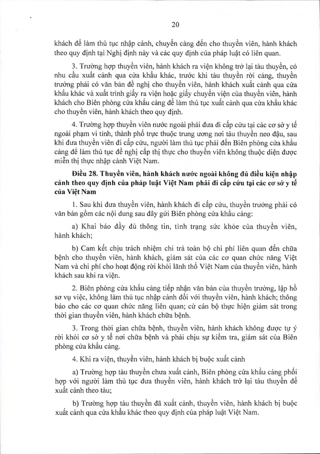 Văn bản hợp nhất số 16/VBHN-BQP: Nghị định quy định quản lý, bảo vệ an ninh, trật tự tại cửa khẩu cảng- Ảnh 20.