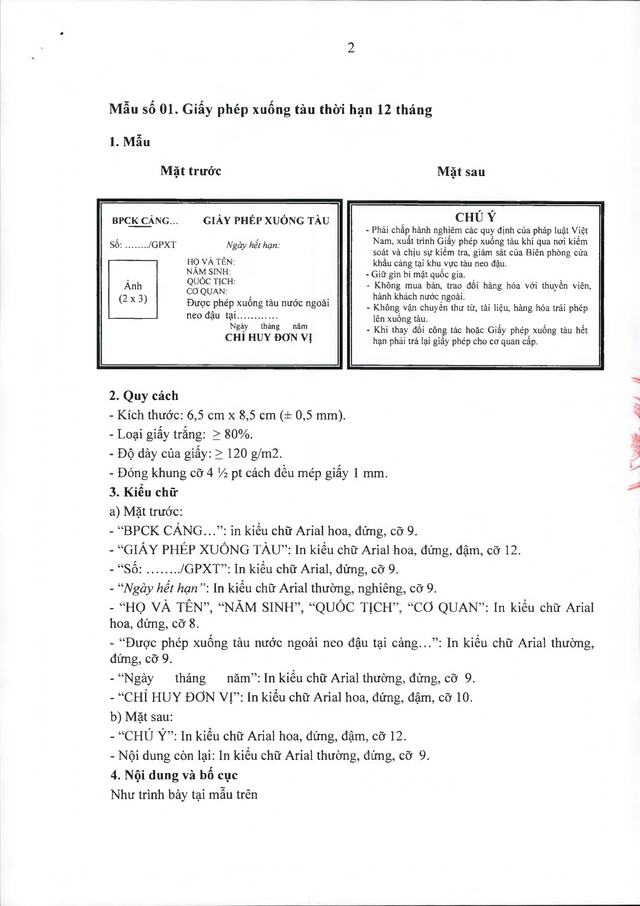 Văn bản hợp nhất số 16/VBHN-BQP: Nghị định quy định quản lý, bảo vệ an ninh, trật tự tại cửa khẩu cảng- Ảnh 31.