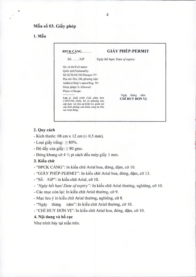 Văn bản hợp nhất số 16/VBHN-BQP: Nghị định quy định quản lý, bảo vệ an ninh, trật tự tại cửa khẩu cảng- Ảnh 33.