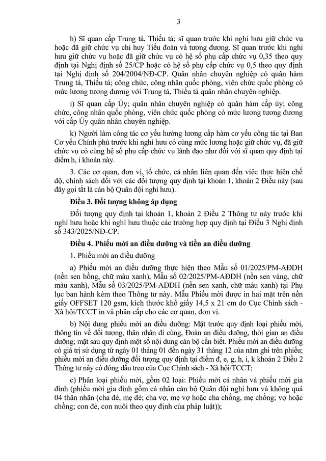 TOÀN VĂN: Dự thảo Thông tư về an điều dưỡng, chăm sóc khi bệnh hiểm nghèo, chế độ thông tin, hỗ trợ tang lễ khi từ trần với sĩ quan quân đội nghỉ hưu- Ảnh 4.