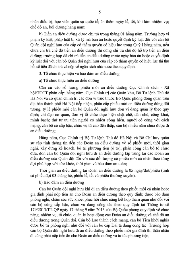 TOÀN VĂN: Dự thảo Thông tư về an điều dưỡng, chăm sóc khi bệnh hiểm nghèo, chế độ thông tin, hỗ trợ tang lễ khi từ trần với sĩ quan quân đội nghỉ hưu- Ảnh 6.