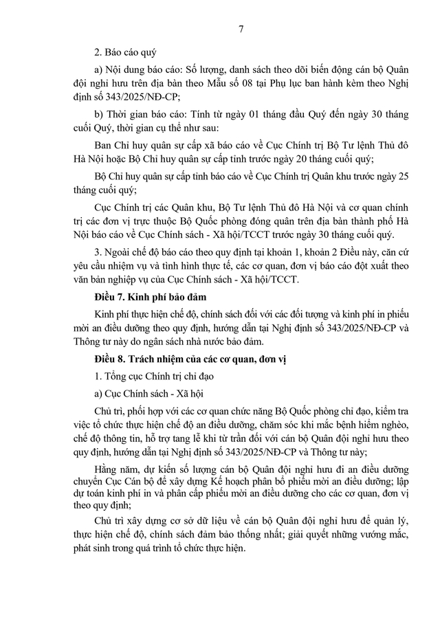 TOÀN VĂN: Dự thảo Thông tư về an điều dưỡng, chăm sóc khi bệnh hiểm nghèo, chế độ thông tin, hỗ trợ tang lễ khi từ trần với sĩ quan quân đội nghỉ hưu- Ảnh 8.