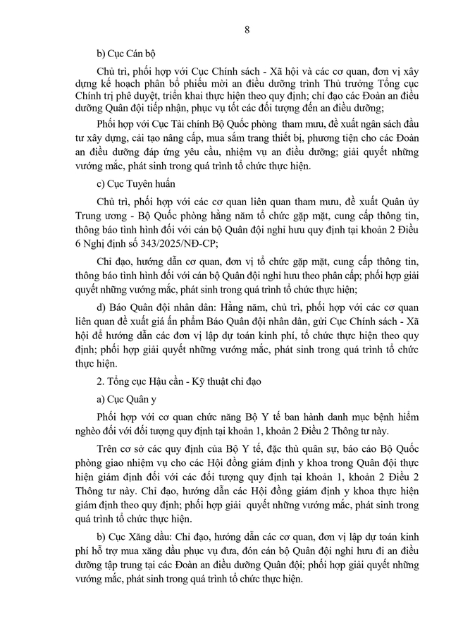 TOÀN VĂN: Dự thảo Thông tư về an điều dưỡng, chăm sóc khi bệnh hiểm nghèo, chế độ thông tin, hỗ trợ tang lễ khi từ trần với sĩ quan quân đội nghỉ hưu- Ảnh 9.