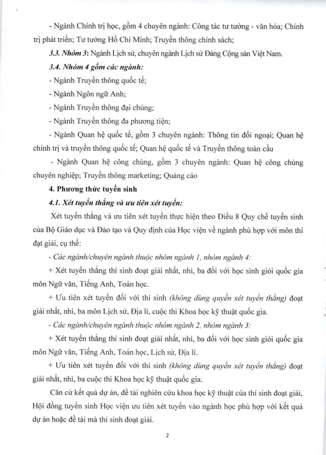 Dự kiến phương án tuyển sinh của Học viện Báo chí và Tuyên truyền (AJC) năm 2026- Ảnh 2. Dự kiến phương án tuyển sinh của Học viện Báo chí và Tuyên truyền (AJC) năm 2026- Ảnh 2.