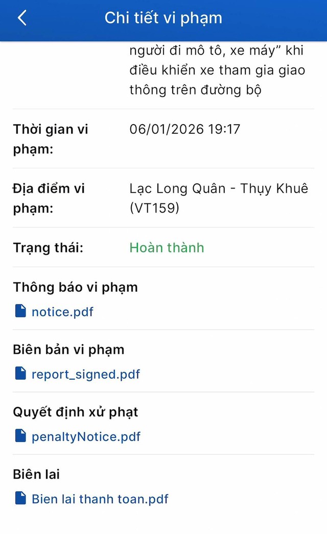 Hướng dẫn theo dõi thông tin và nộp phạt vi phạm giao thông qua ứng dụng iHanoi- Ảnh 8. Hướng dẫn theo dõi thông tin và nộp phạt vi phạm giao thông qua ứng dụng iHanoi- Ảnh 8.
