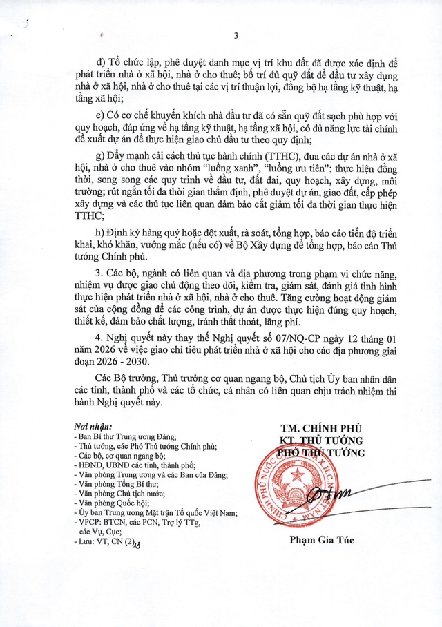 Nghị quyết 303/NQ-CP về giao chỉ tiêu phát triển nhà ở xã hội, nhà ở cho thuê ở địa phương giai đoạn 2026-2030- Ảnh 3.