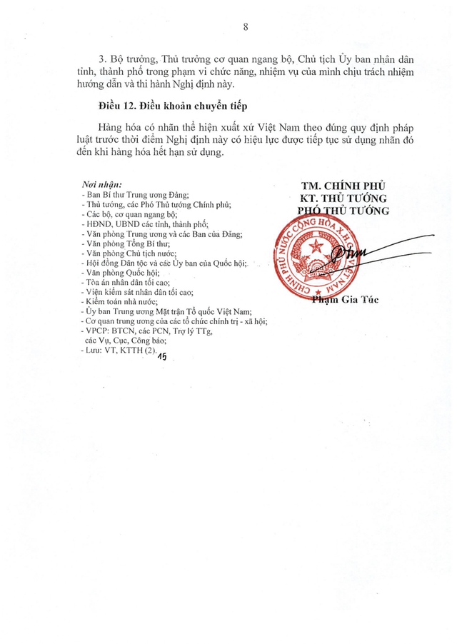 Quy định xác định xuất xứ Việt Nam với hàng hóa sản xuất, lưu thông trong nước- Ảnh 8.