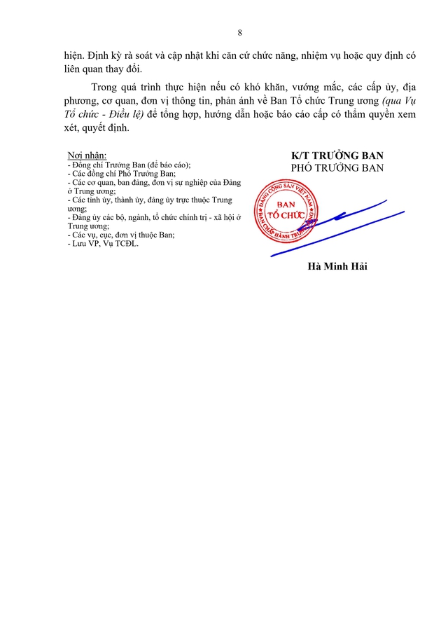 Hướng dẫn số 06-HD/BTCTW về vị trí việc làm công chức, viên chức trong các cơ quan của Đảng, MTTQ Việt Nam và các tổ chức chính trị - xã hội- Ảnh 8.