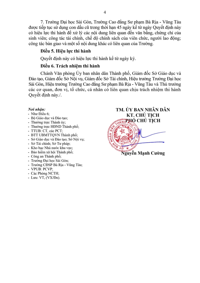 Sáp nhập Trường CĐSP Bà Rịa - Vũng Tàu vào Trường Đại học Sài Gòn trực thuộc UBND TP HCM- Ảnh 4.