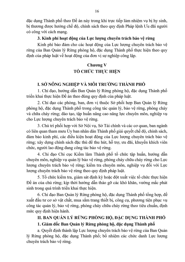 Quy định tổ chức Lực lượng chuyên trách bảo vệ rừng của Ban Quản lý Rừng phòng hộ, đặc dụng TP HCM- Ảnh 18.